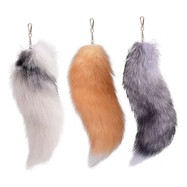 3 Colas De Zorro Suaves Con Gancho Para Disfraces Y Bolsos